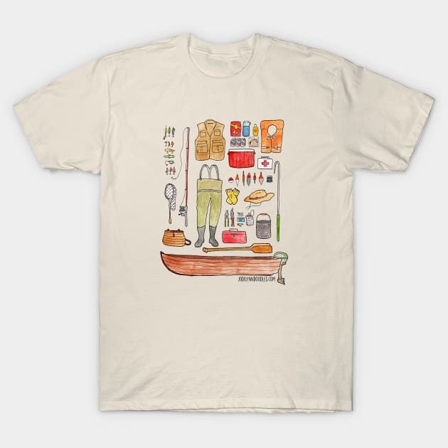 Fishing Gear T-Shirt by JodiLynnDoodles